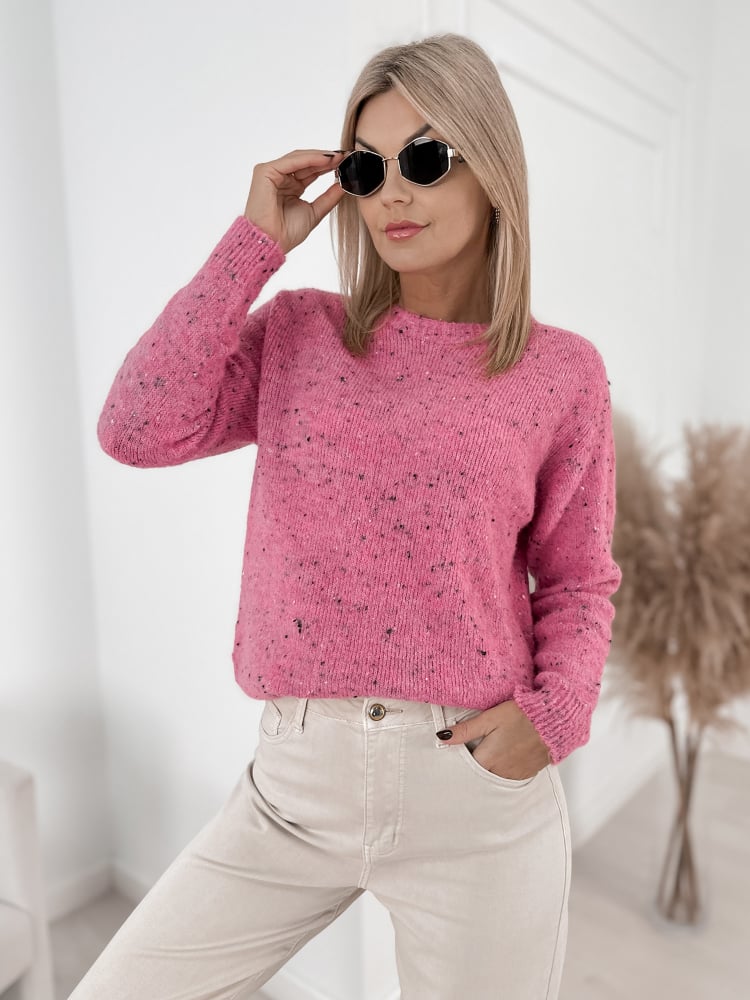 SWETER LOSHE RÓŻOWY