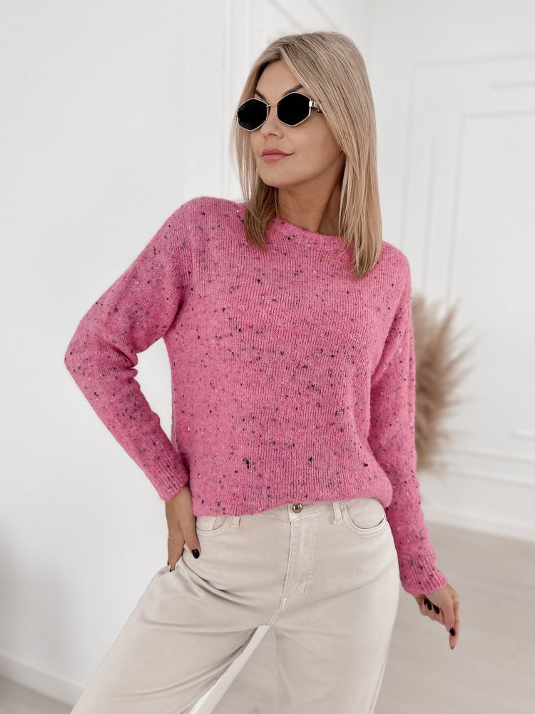 SWETER LOSHE RÓŻOWY