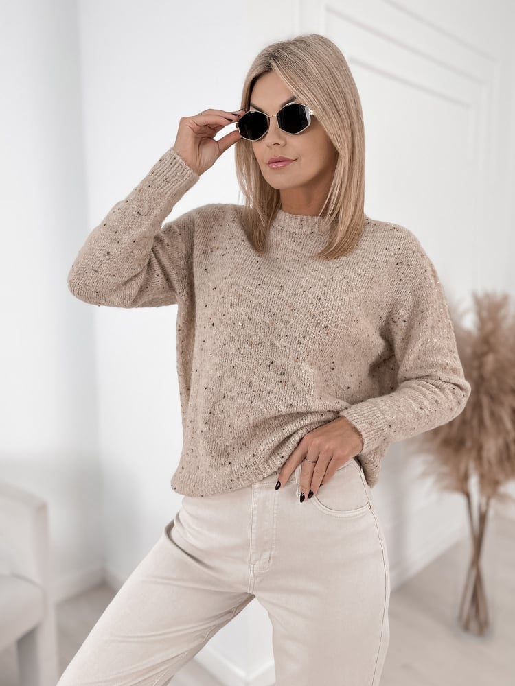 SWETER LOSHE BEŻOWY