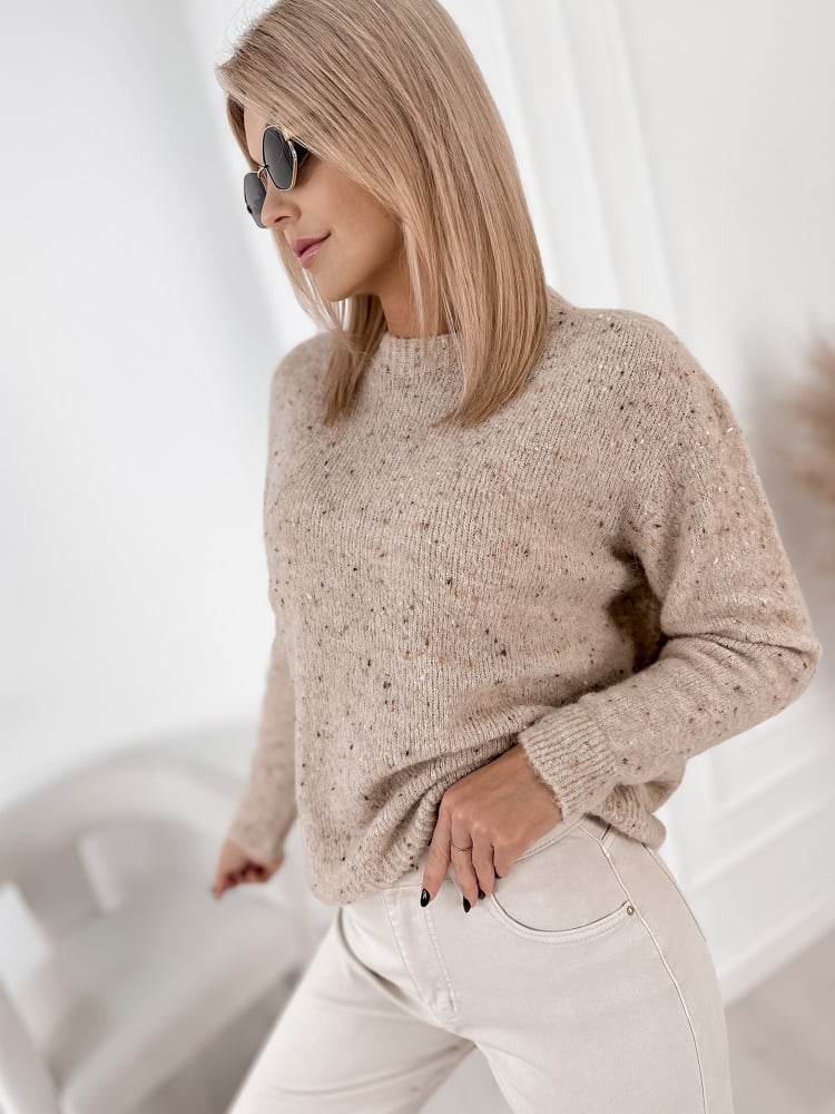 SWETER LOSHE BEŻOWY
