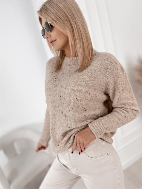 SWETER LOSHE BEŻOWY