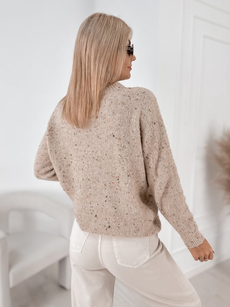 SWETER LOSHE BEŻOWY