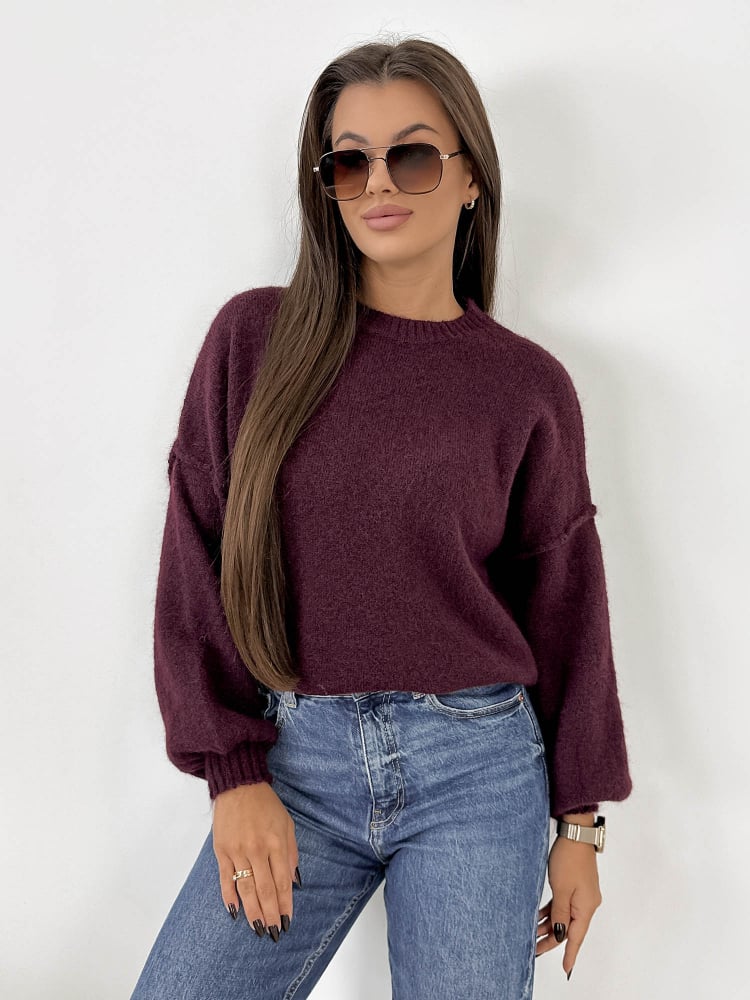 SWETER AURAY ŚLIWKOWY