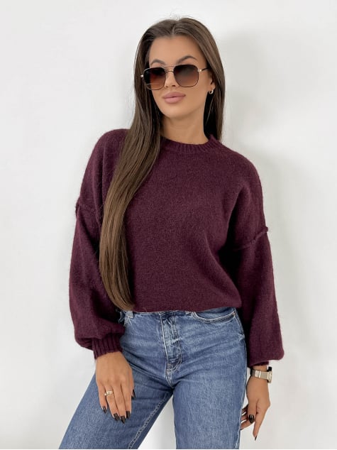 SWETER AURAY ŚLIWKOWY