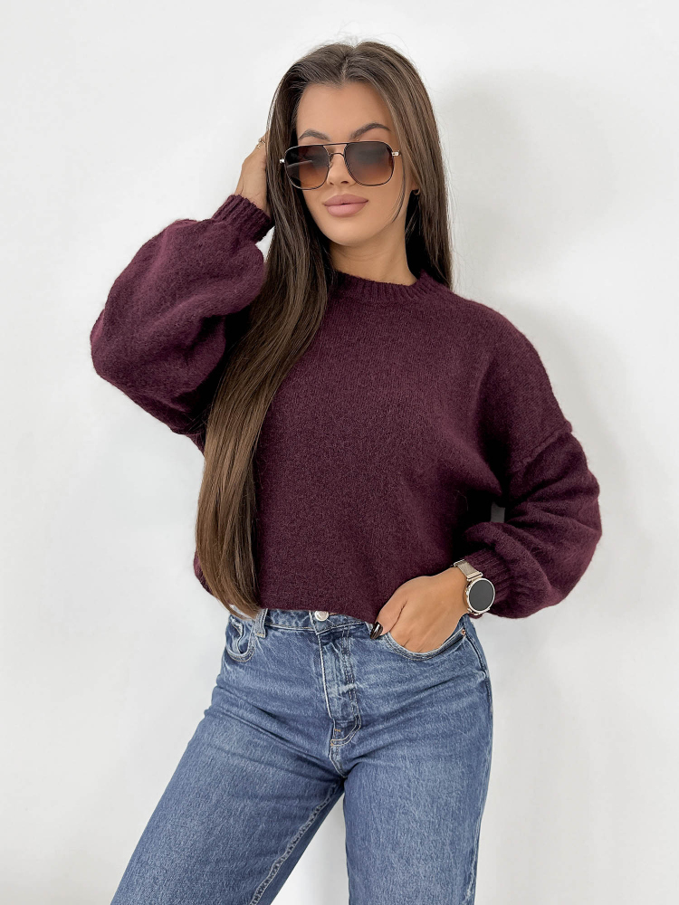 SWETER AURAY ŚLIWKOWY