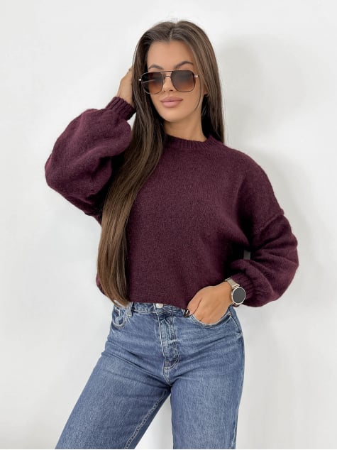 SWETER AURAY ŚLIWKOWY