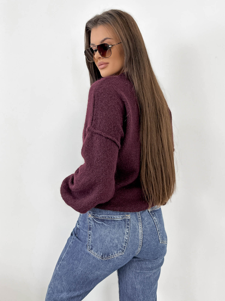 SWETER AURAY ŚLIWKOWY