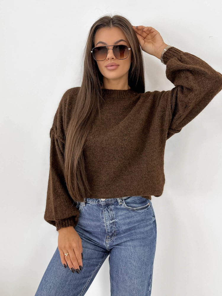 SWETER AURAY BRĄZOWY