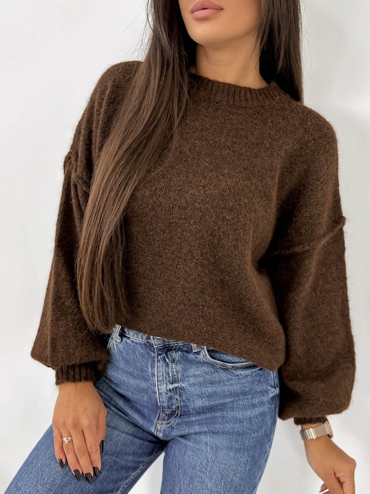SWETER AURAY BRĄZOWY