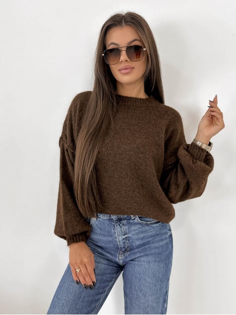 SWETER AURAY BRĄZOWY