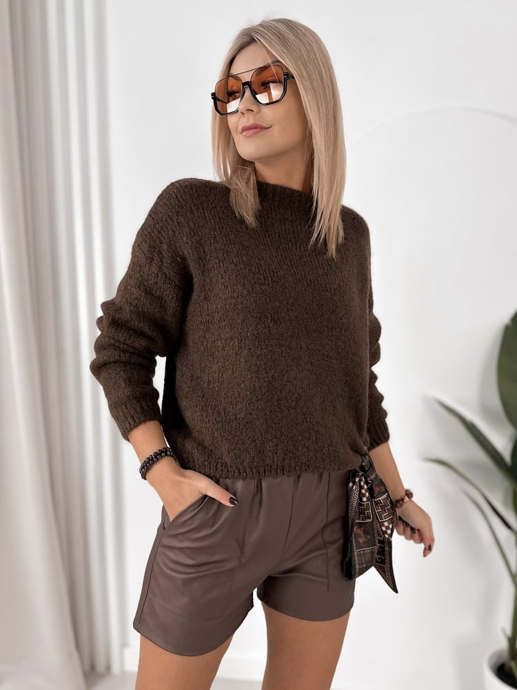 SWETER ROYAN BRĄZOWY