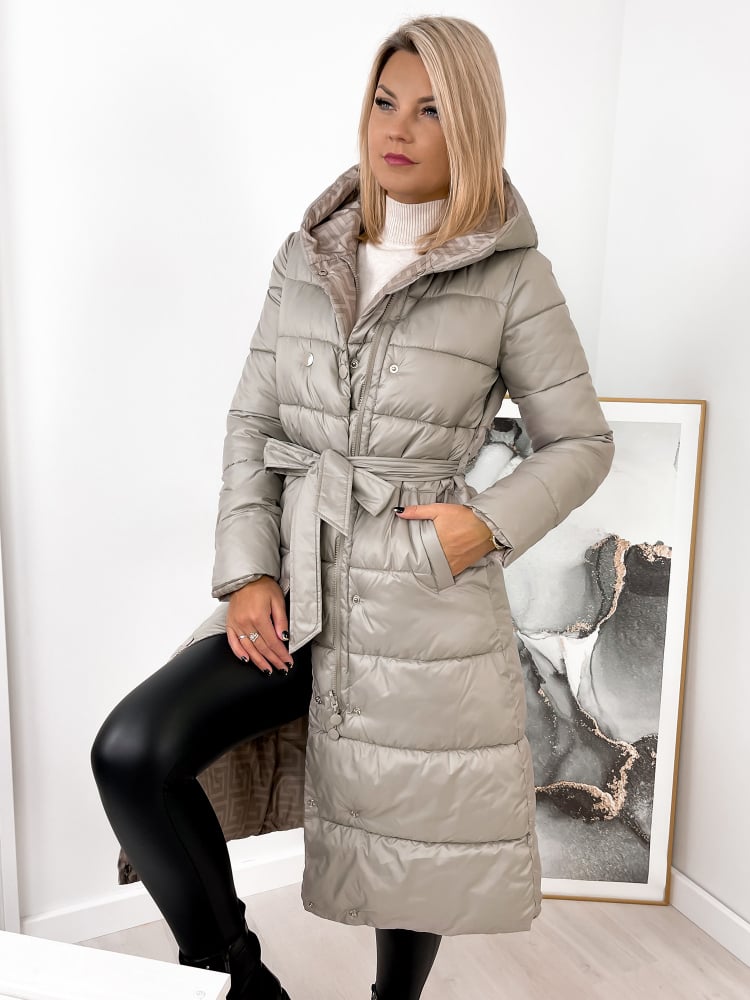 KURTKA DWUSTRONNA SONIA SZARO-BEŻOWA