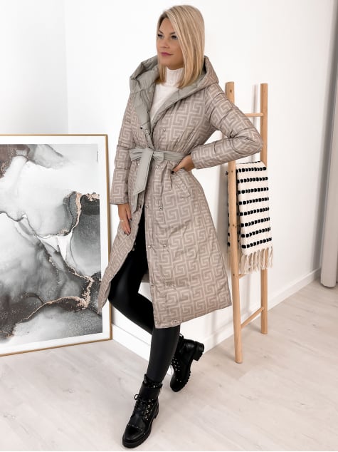 KURTKA DWUSTRONNA SONIA SZARO-BEŻOWA
