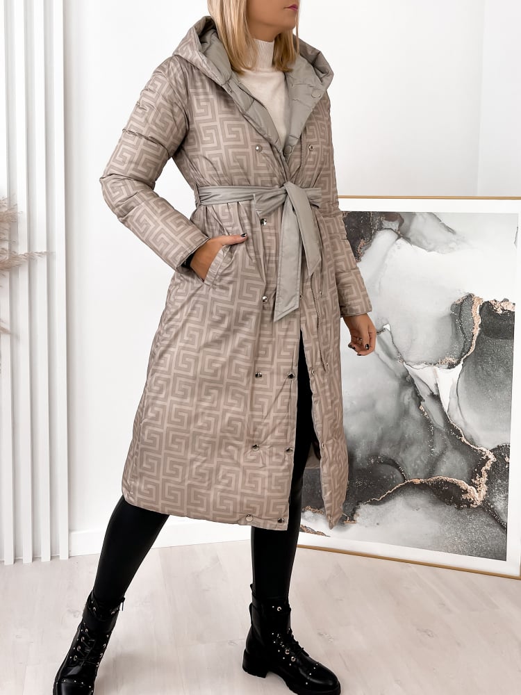 KURTKA DWUSTRONNA SONIA SZARO-BEŻOWA