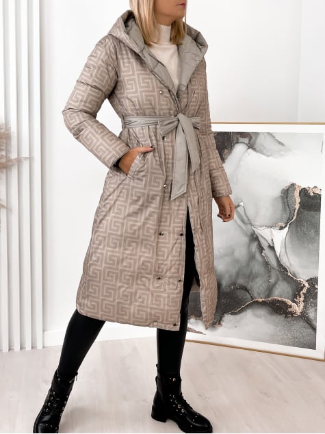 KURTKA DWUSTRONNA SONIA SZARO-BEŻOWA