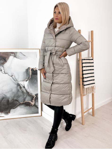 KURTKA DWUSTRONNA SONIA SZARO-BEŻOWA