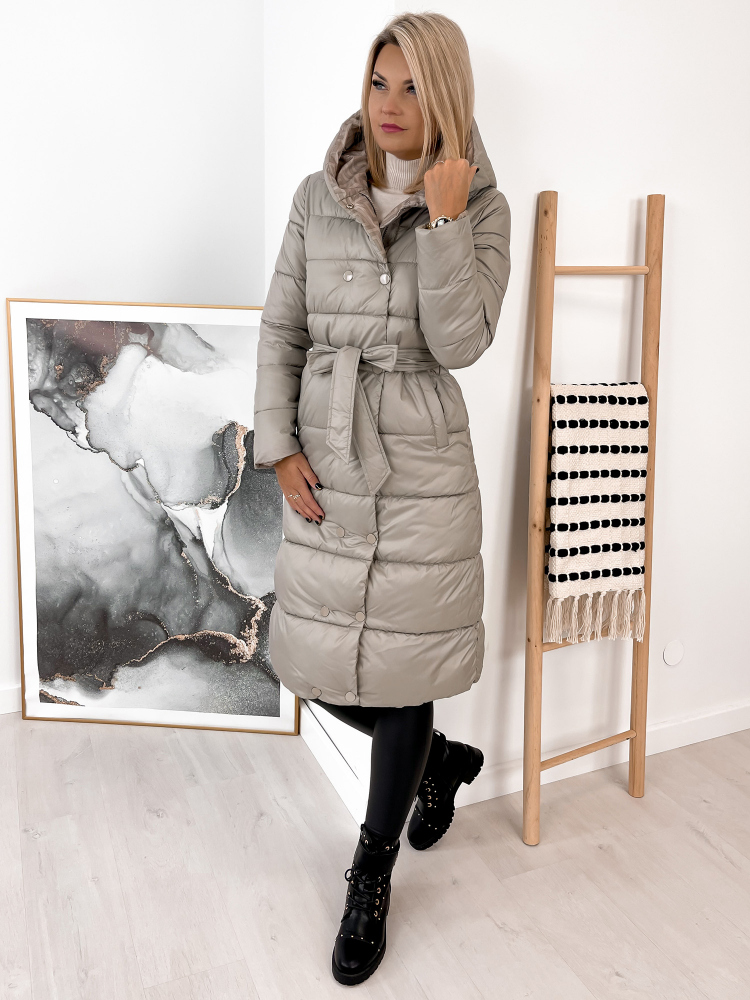 KURTKA DWUSTRONNA SONIA SZARO-BEŻOWA