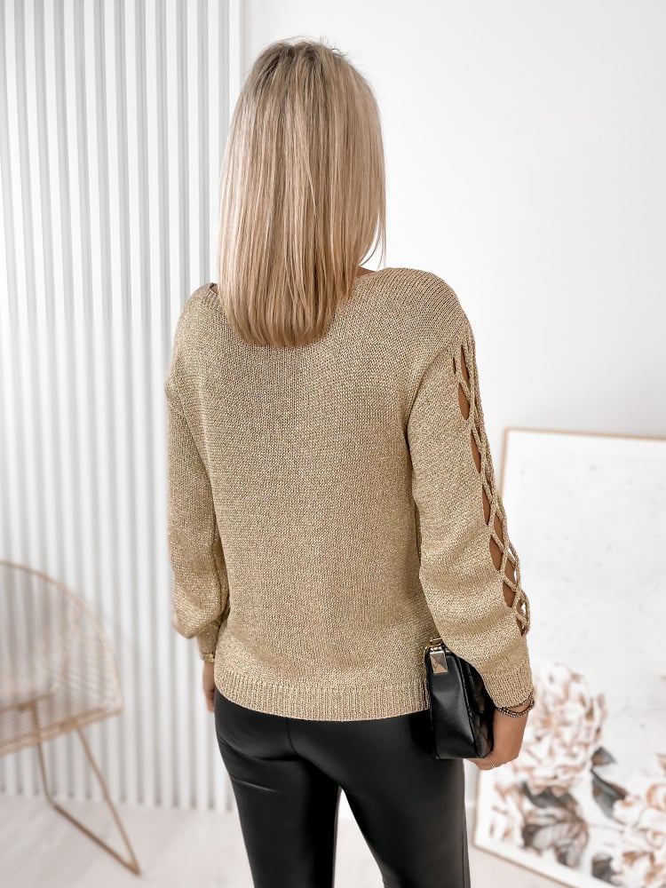 SWETER LIVADIA ZŁOTY