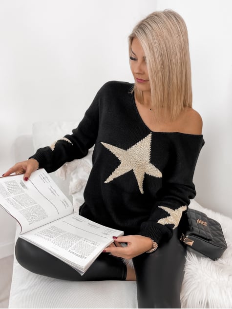 SWETER STARGOLD CZARNY