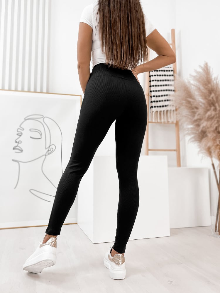 LEGGINSY OCIEPLANE NAVER CZARNE