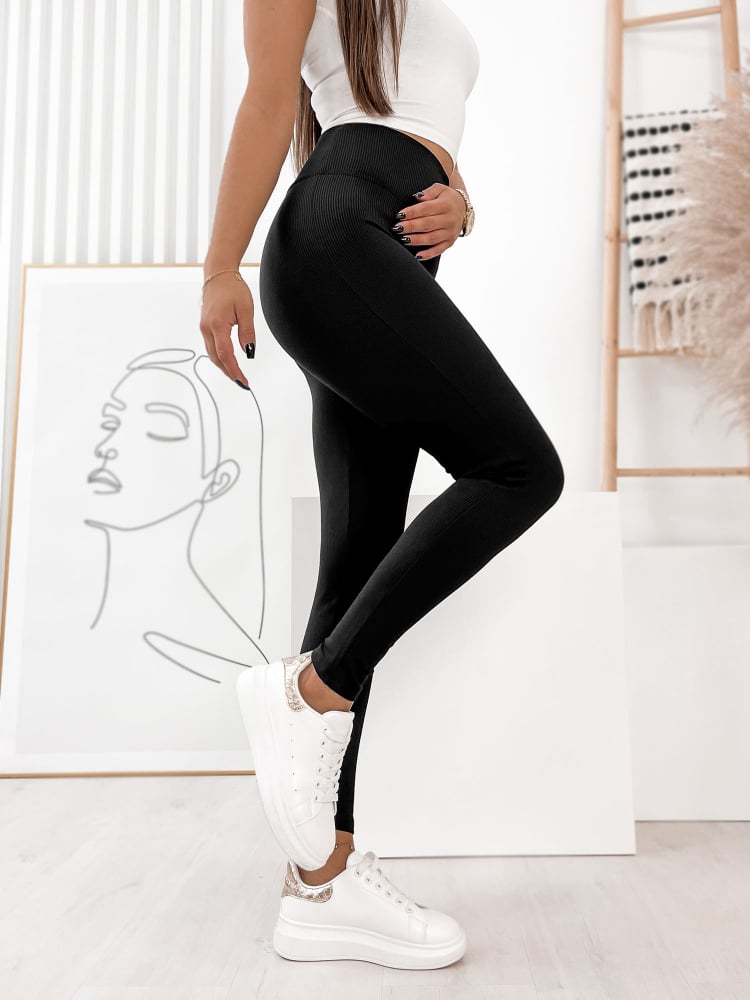 LEGGINSY OCIEPLANE NAVER CZARNE