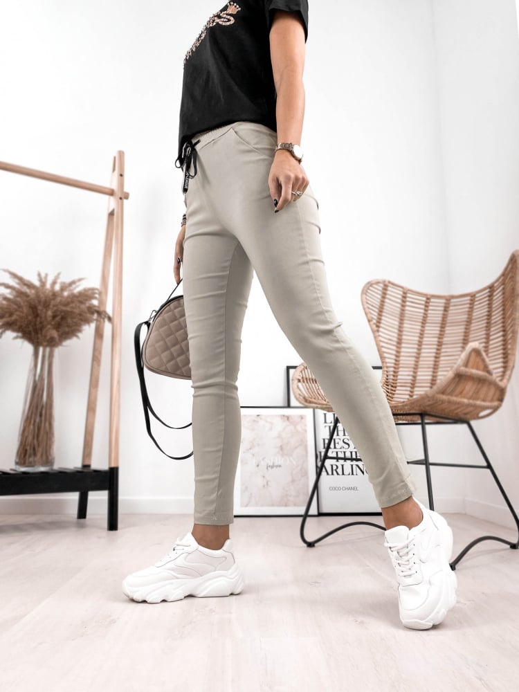 SPODNIE SALMA BEŻOWE