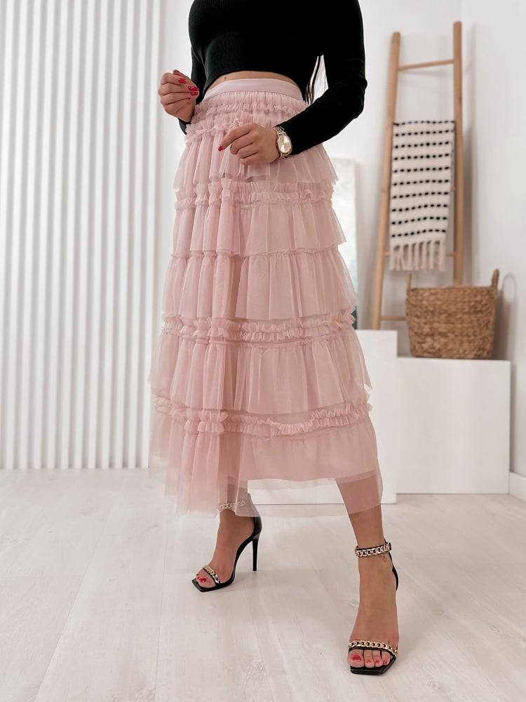 SPÓDNICA RASMUS PUDROWY RÓŻ