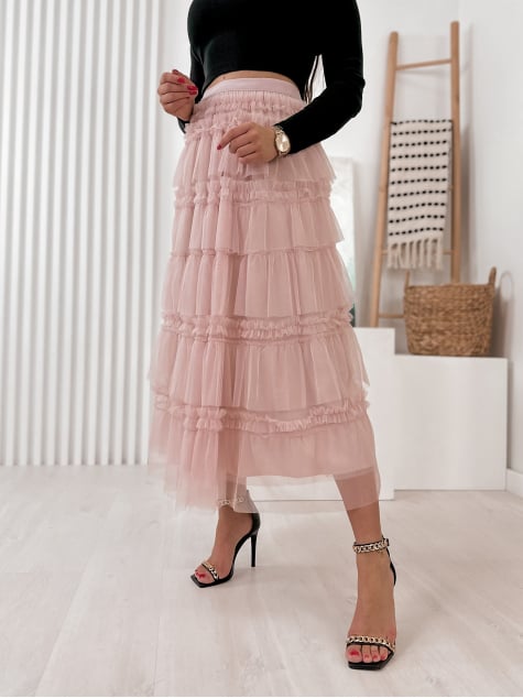 SPÓDNICA RASMUS PUDROWY RÓŻ