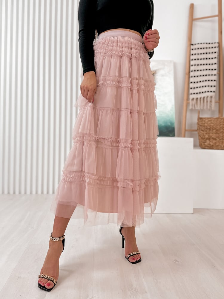 SPÓDNICA RASMUS PUDROWY RÓŻ