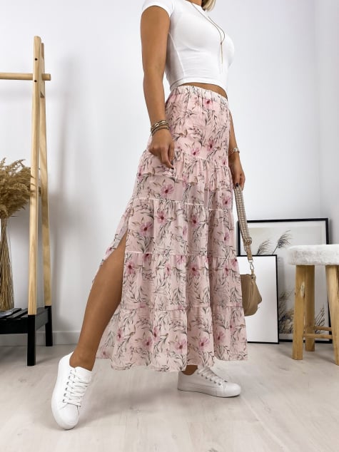 SPÓDNICA GLORY PUDROWY RÓŻ