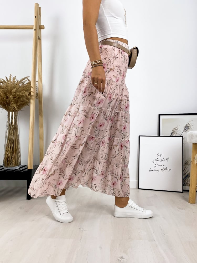 SPÓDNICA GLORY PUDROWY RÓŻ