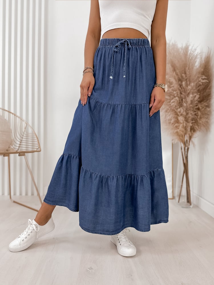 SPÓDNICA ESPERA CIEMNONIEBIESKA