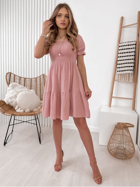 SUKIENKA SHAFTER PUDROWY RÓŻ