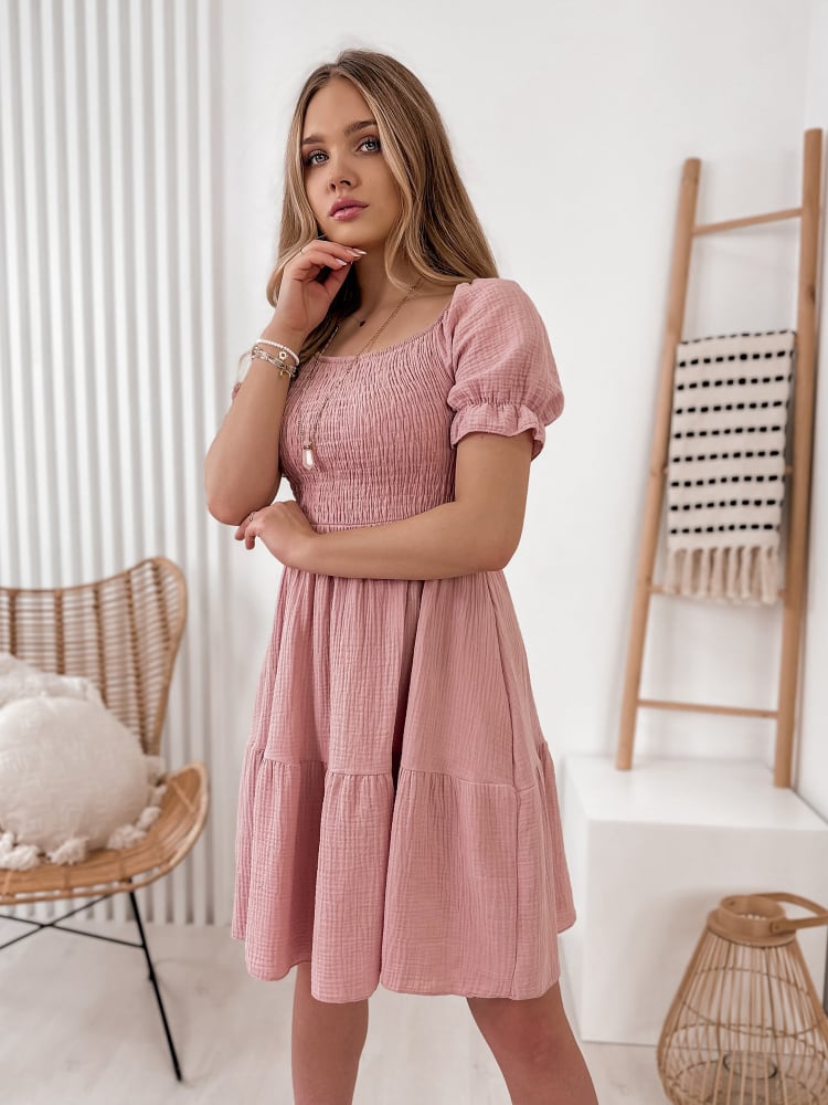 SUKIENKA SHAFTER PUDROWY RÓŻ