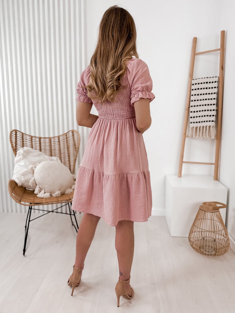 SUKIENKA SHAFTER PUDROWY RÓŻ