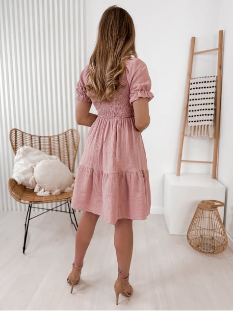 SUKIENKA SHAFTER PUDROWY RÓŻ