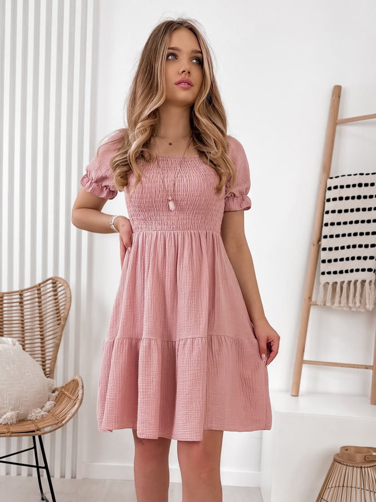 SUKIENKA SHAFTER PUDROWY RÓŻ