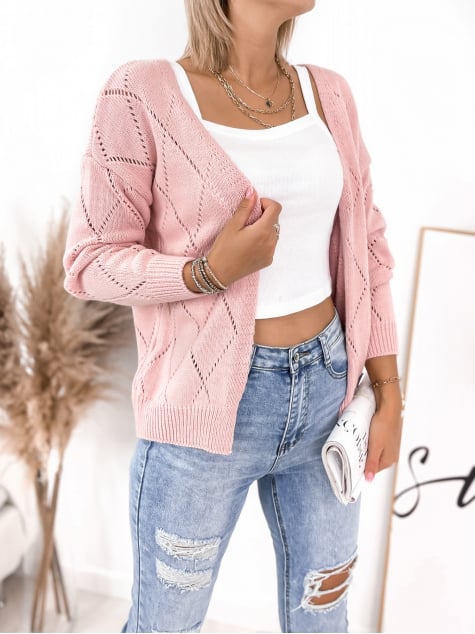 KARDIGAN AFIA PUDROWY RÓŻ