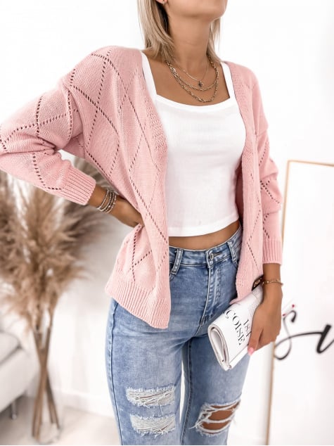 KARDIGAN AFIA PUDROWY RÓŻ