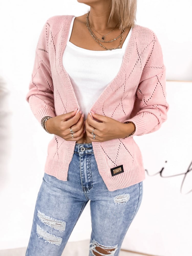 KARDIGAN AFIA PUDROWY RÓŻ