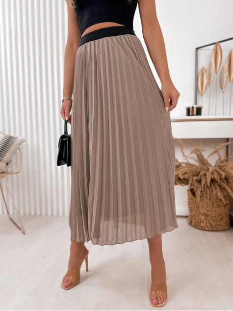 SPÓDNICA FAIDO CIEMNOBEŻOWA