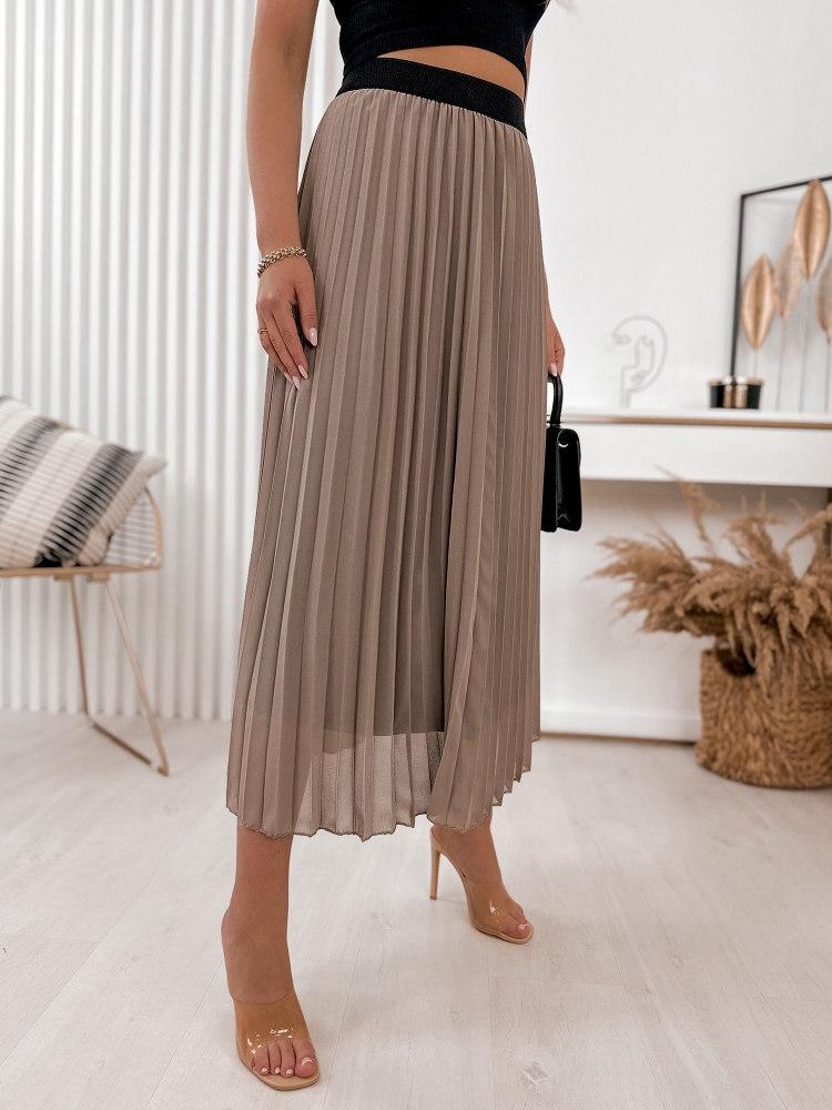 SPÓDNICA FAIDO CIEMNOBEŻOWA