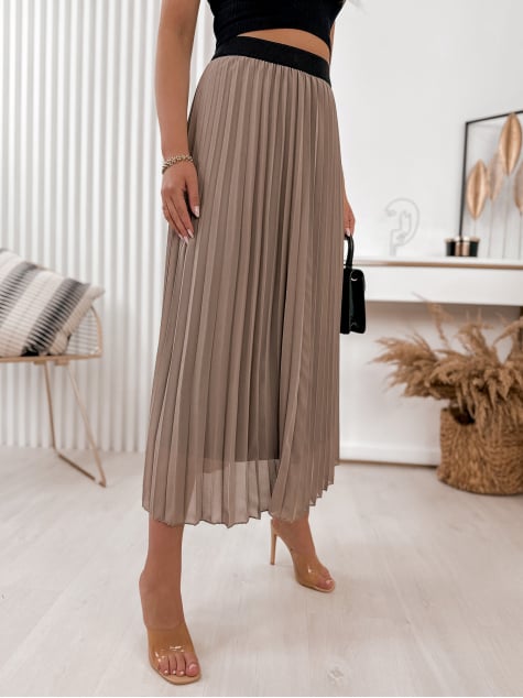 SPÓDNICA FAIDO CIEMNOBEŻOWA