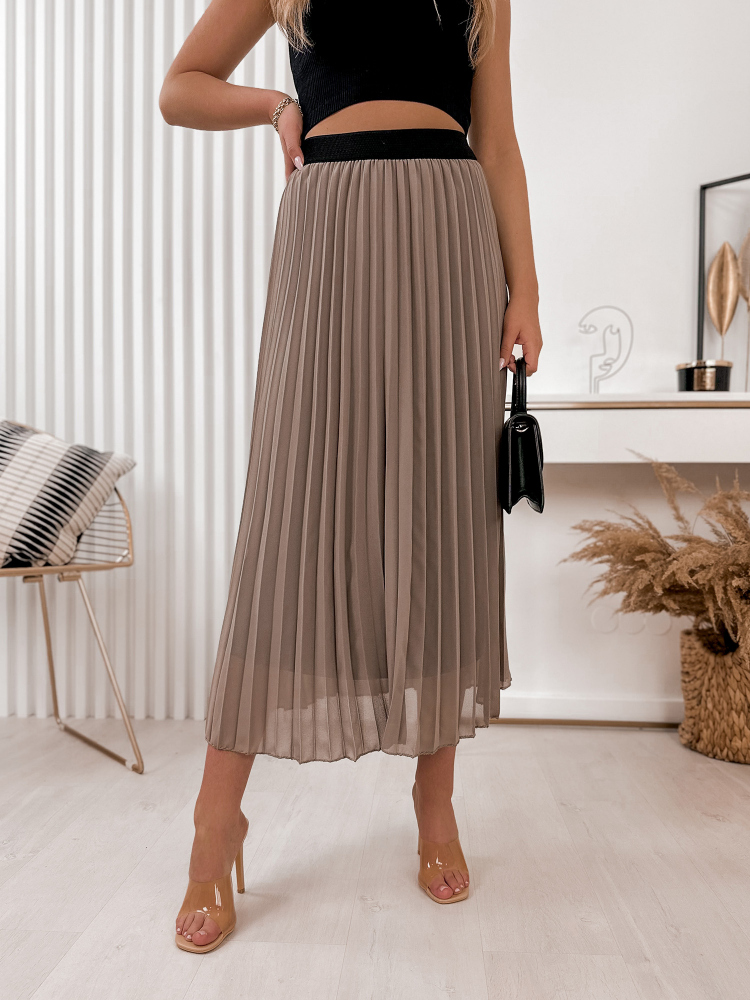 SPÓDNICA FAIDO CIEMNOBEŻOWA