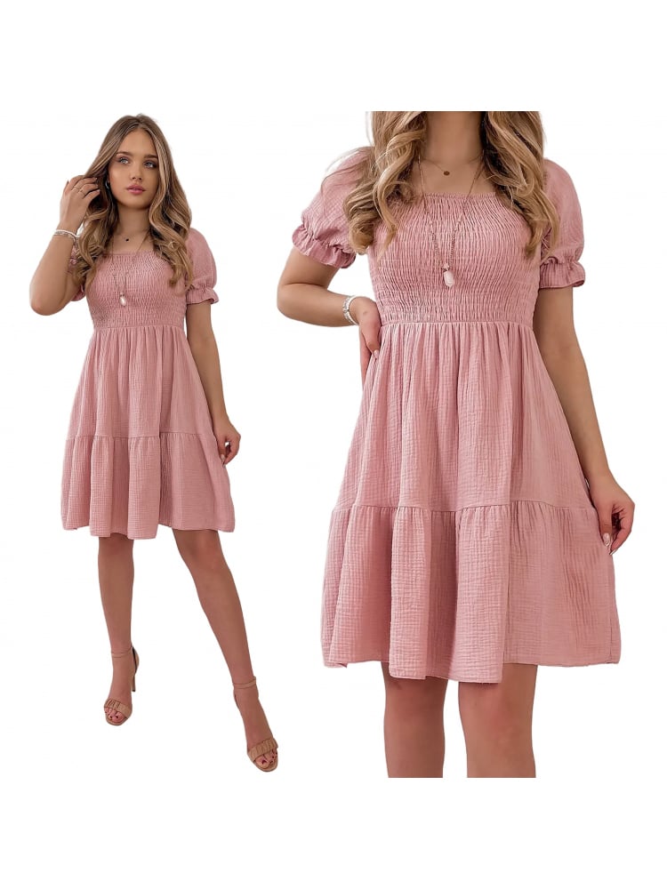 SUKIENKA SHAFTER PUDROWY RÓŻ