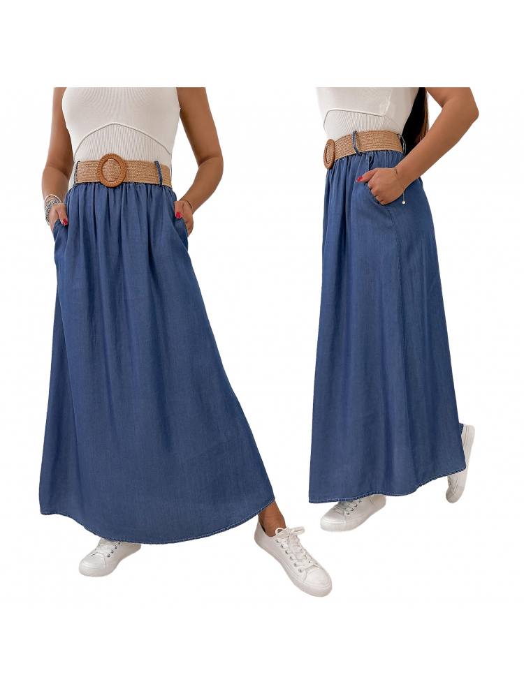 SPÓDNICA VEJLA CIEMNONIEBIESKA