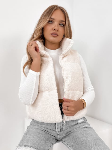 KAMIZELKA BOUCLE GEORGIA ECRU