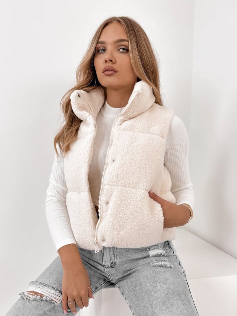 KAMIZELKA BOUCLE GEORGIA ECRU