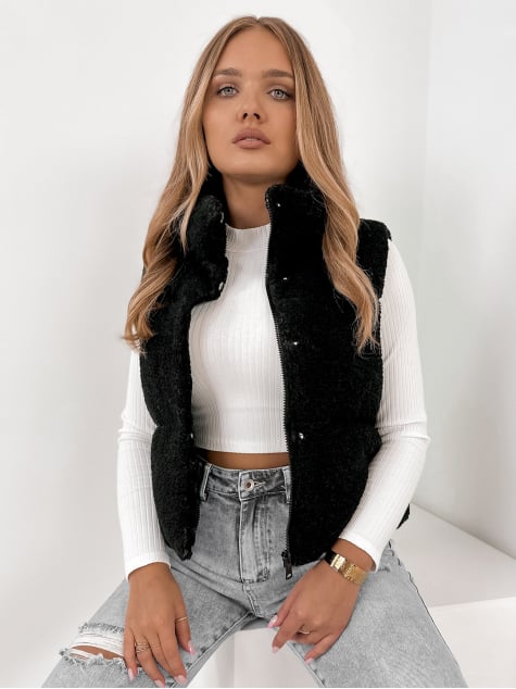 KAMIZELKA BOUCLE GEORGIA CZARNA