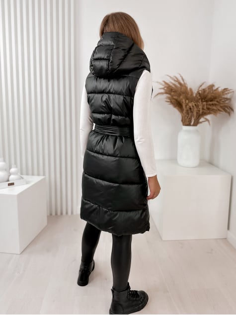 KAMIZELKA DWUSTRONNA ANONU CZARNO - BEŻOWA